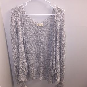 Gray white cardigan